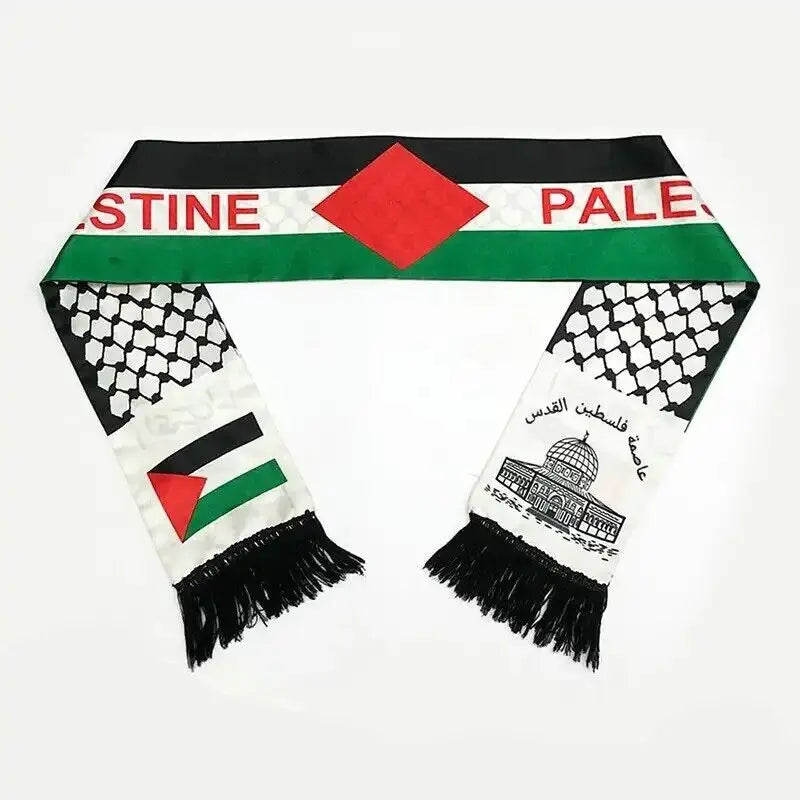 Palestine flag Custom Scarf palestine national day 14*130cm Scarf Printing Satin Palestinian Flag Scarf Dropshipping