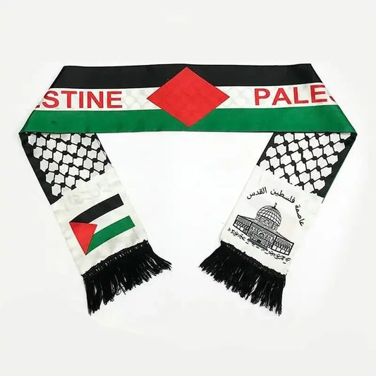 Palestine flag Custom Scarf palestine national day 14*130cm Scarf Printing Satin Palestinian Flag Scarf Dropshipping