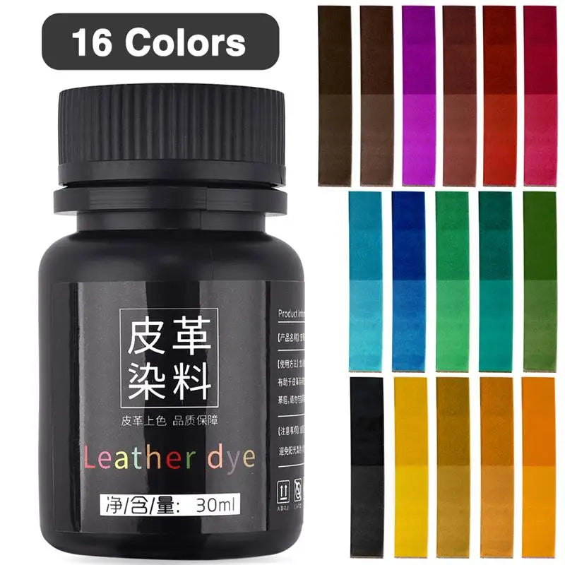 30ml Leather Pigment Dye Coloring Liquid Leather Repair Refurbish For vegetable Leather Dyeing Bag Shoes Skin Care