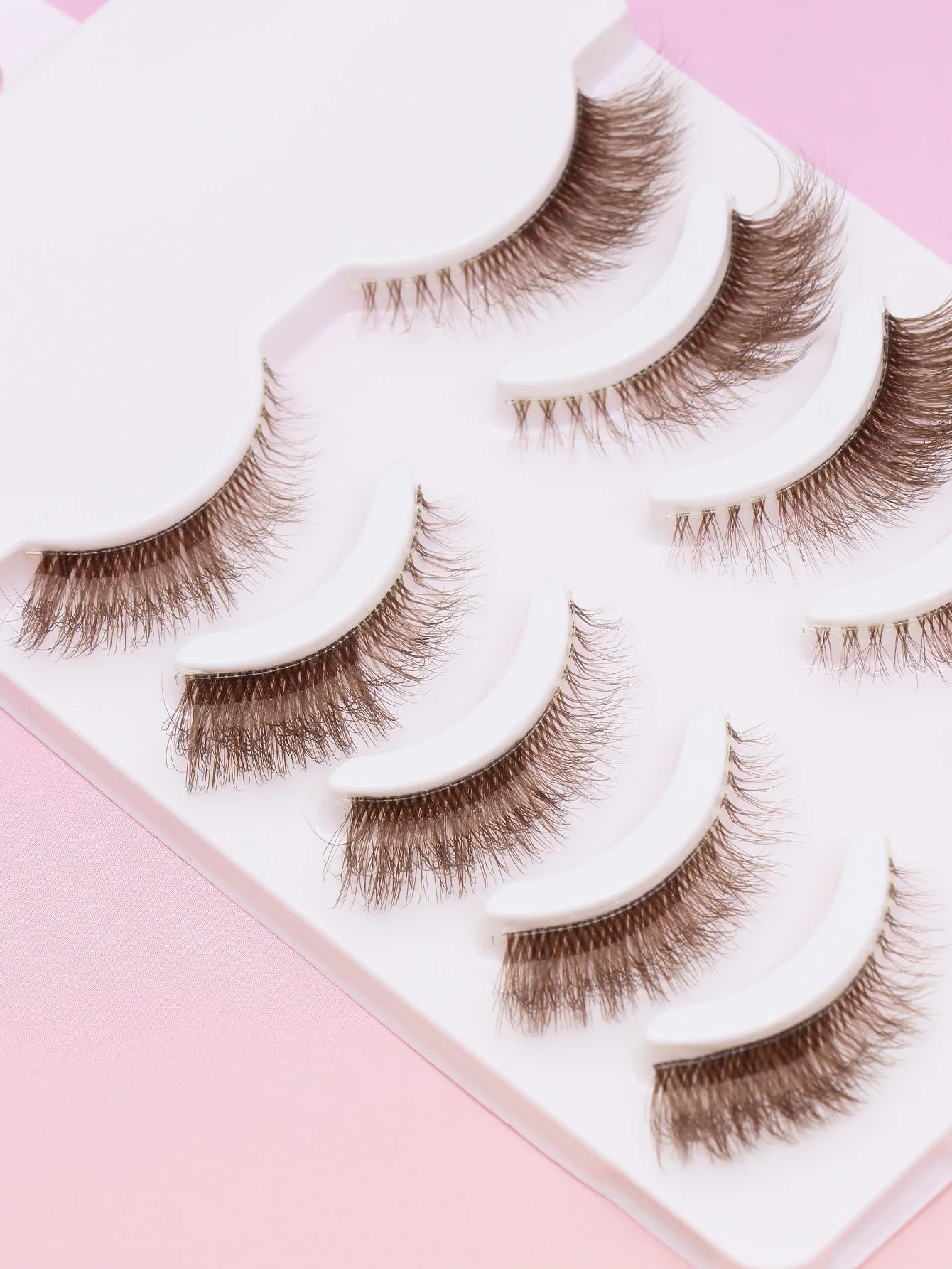 5/7/10 Pairs brown DIY Lashes Natural Clear Eyelash Volume Natural Eyelashes Soft Cross Cat Lashes Extended Outer Corner Eyelash