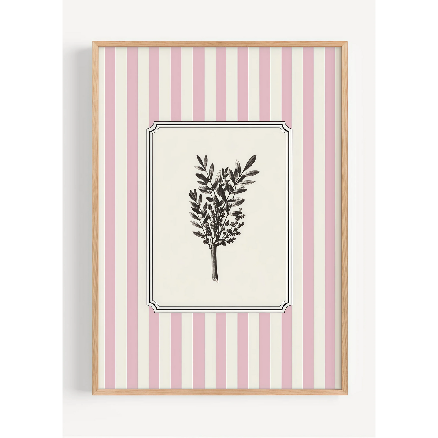 Unframed Plants Stripes Canvas Wall Art - Minimalist Nature Line Drawing Prints Canvas Posters for Office & Bedroom Decortions