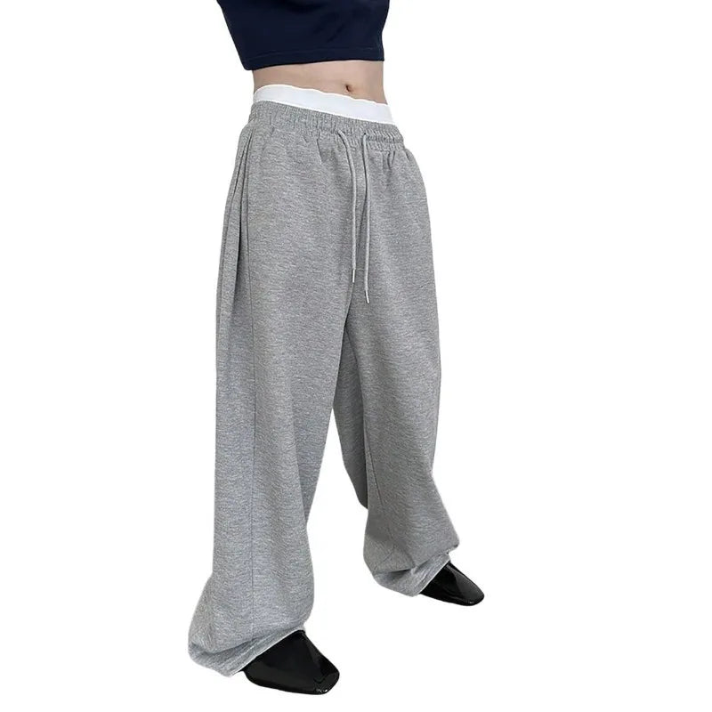 2025 New Korean style Sweatpants Sport Pants Men Running Pants Spring Summer Loose Casual Sweat Pants Straight Jogging Pants Men