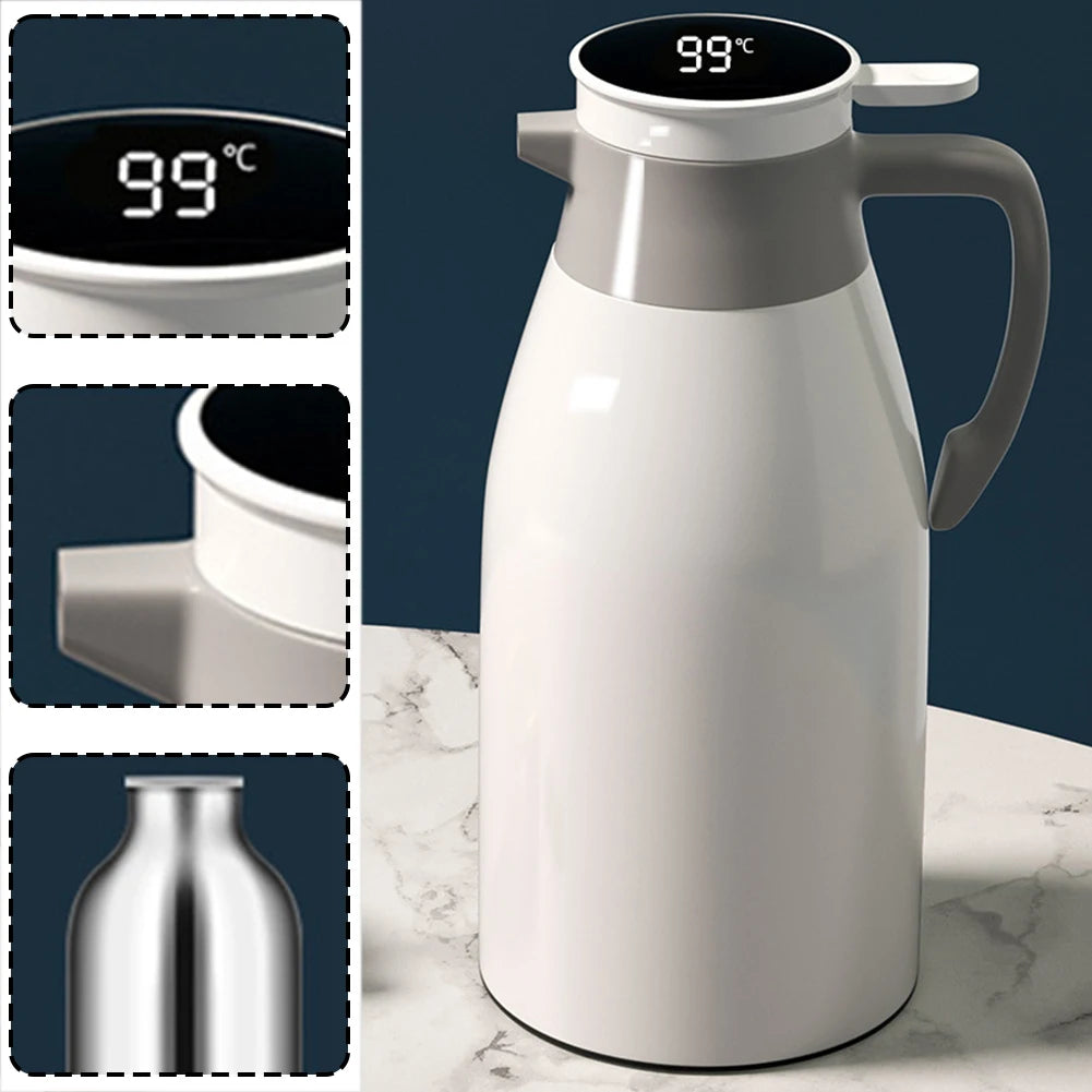 1/2l Insulated Water Bottle With Glass Insulated Liner Large Capacity Vacuum Flasks Kettle Thermal Jug For Home Winter Warm