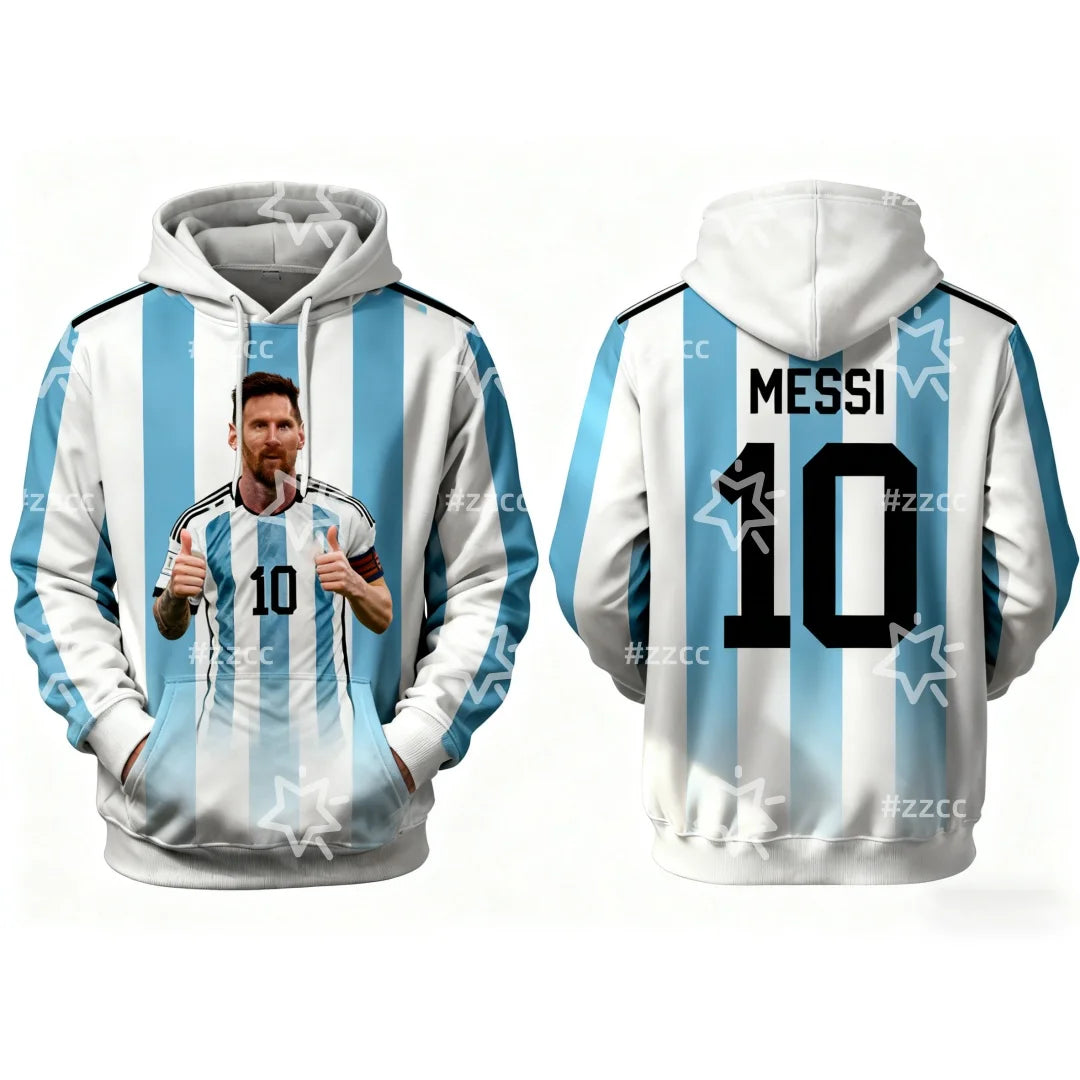 2025 Messi's No. 10 football jersey Argentine sweatshirt Autumn Fashion Y2K Children's Hoodies Men's And Women's Sweatshirts