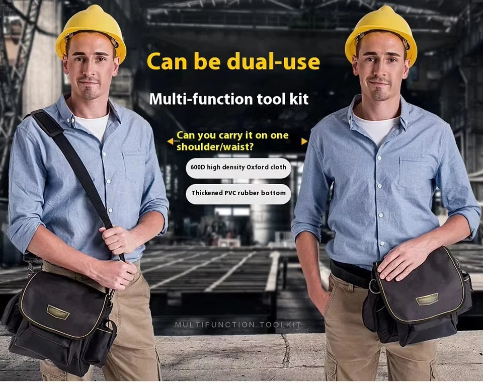 Tool Pouch - Electrician Tools Bag,Multic Pockets Tool Belts Pouches with Cover ,Thickened Oxford Cloth Belt Bag Pouch Bag WH018