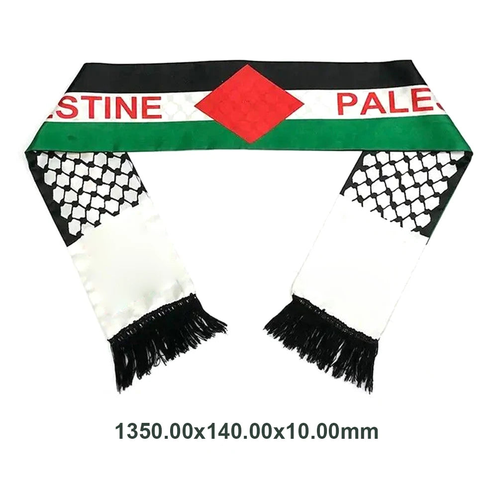 Palestine flag Custom Scarf palestine national day 14*130cm Scarf Printing Satin Palestinian Flag Scarf Dropshipping