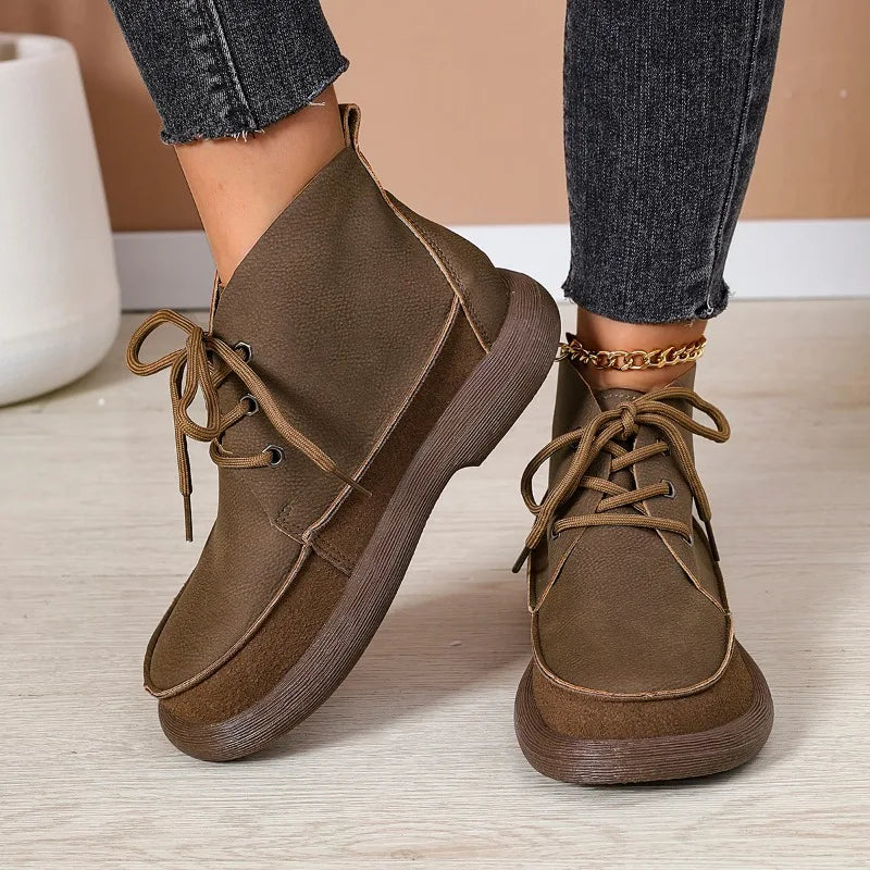 2026 New Style Fashion Women's Boots Thick-soled Non-slip Natural Leather Soft Luxury Single Short Boots Wide Barefoot Shoes