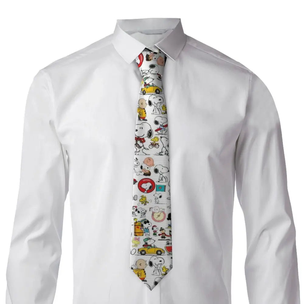 Personalized Fashion S-Snoopys Neckties Men Silk Cartoon Office Neck Tie