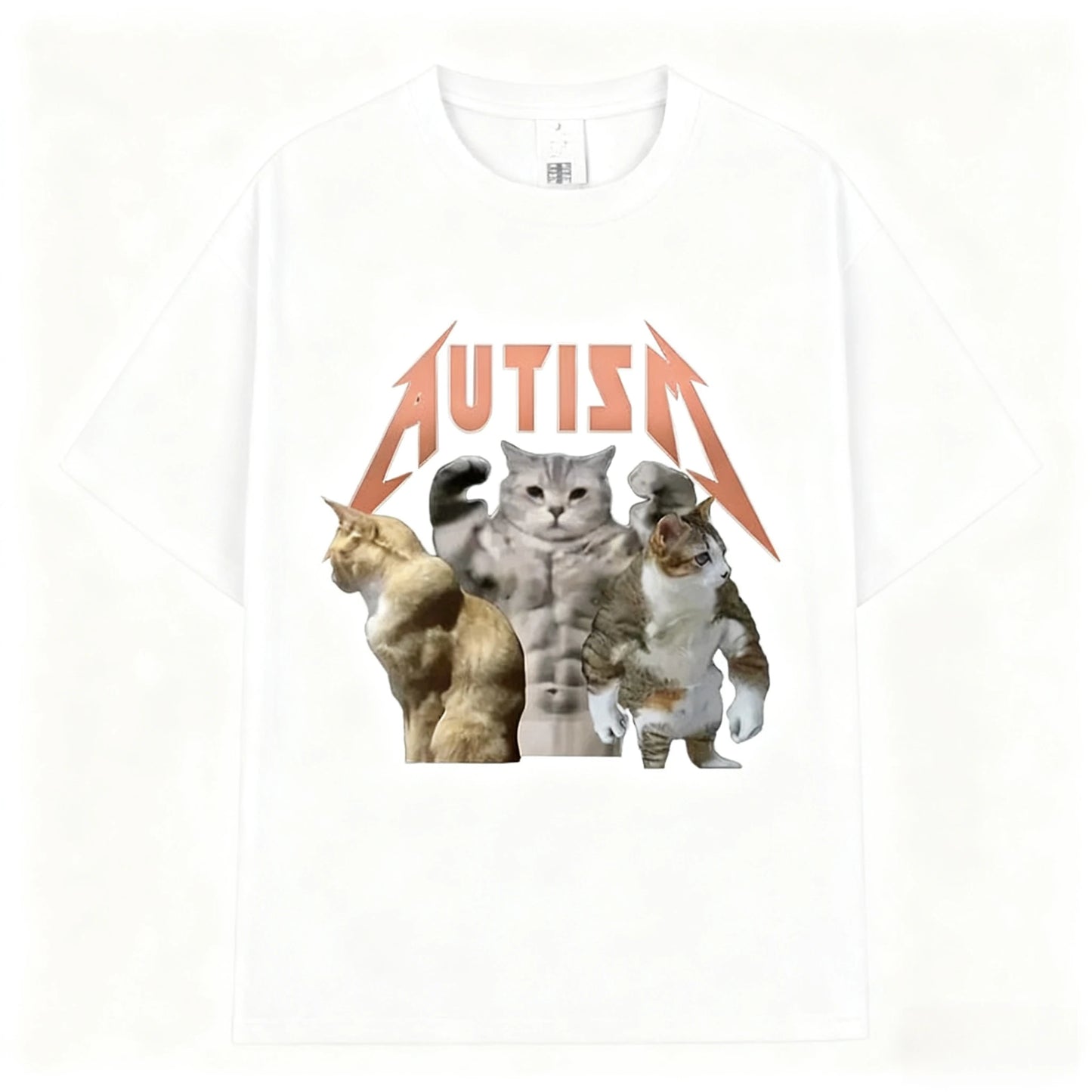 Autism Fitness Cat Funny T-shirt Unisex Muscle Cat Cool Humour Leisure Breathable Short Sleeve T Shirts Print O-collar Tees
