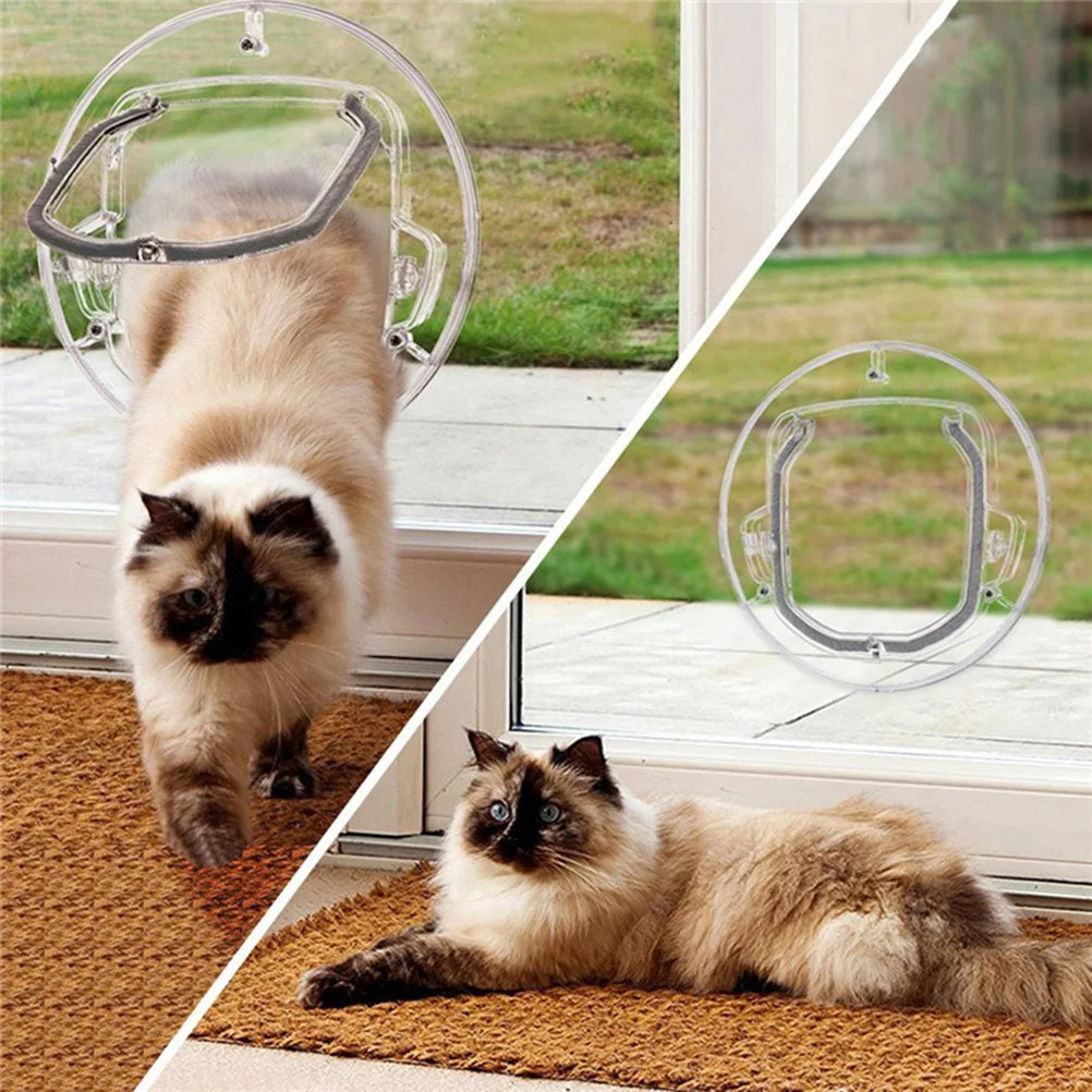 Easy Install Pc Pet Door Hole Round Cat Entry Exit Stable Structure Magnetic Design