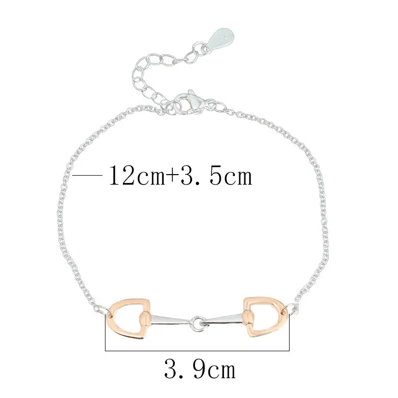 Horse Shoe Bracelet Rose Gold Plated Stainless Steel  Snaffle Horse Bit Bracelet