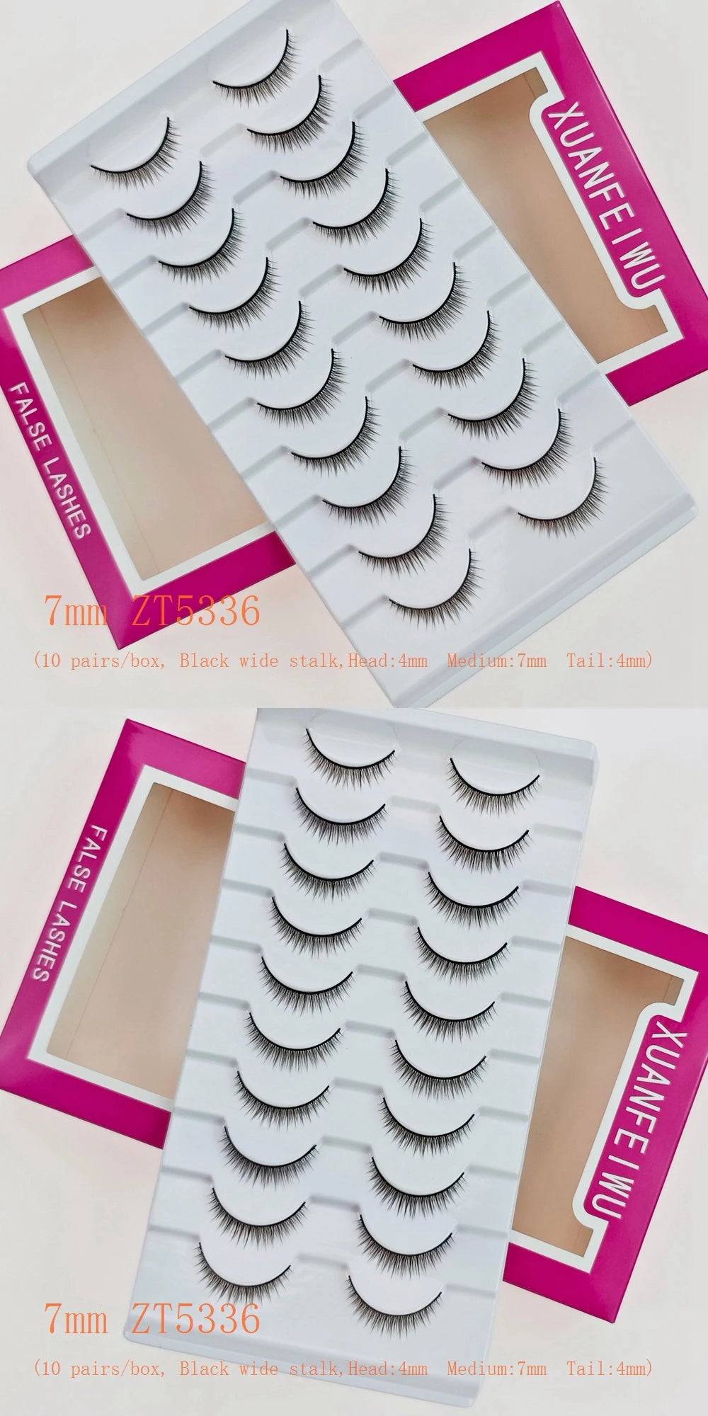 Xuanfeiwu Natural Short Style No-Makeup Look Sparse Full-Strip Ultra-Natural Realistic One-Piece Natural-Looking False Eyelashes DIY Self-Application Beginner Light Makeup Eyelashes