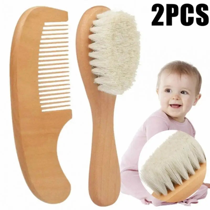 Baby Hair Brush Wooden Handle Head Massage Comb Portable Bath Care Comb Accessories Supplies for Newborns
