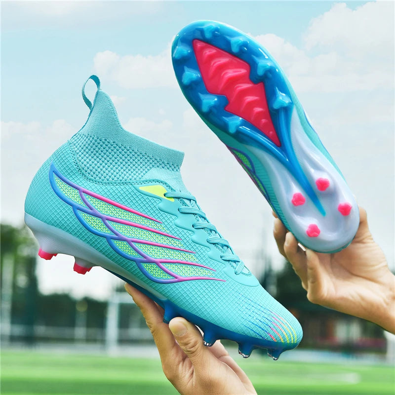 Superfly FG Football Boots Outdoor Soccer Cleat Black Shoes Soft Sport Professional Shoes Breathable Comfortable Boots Plus Size