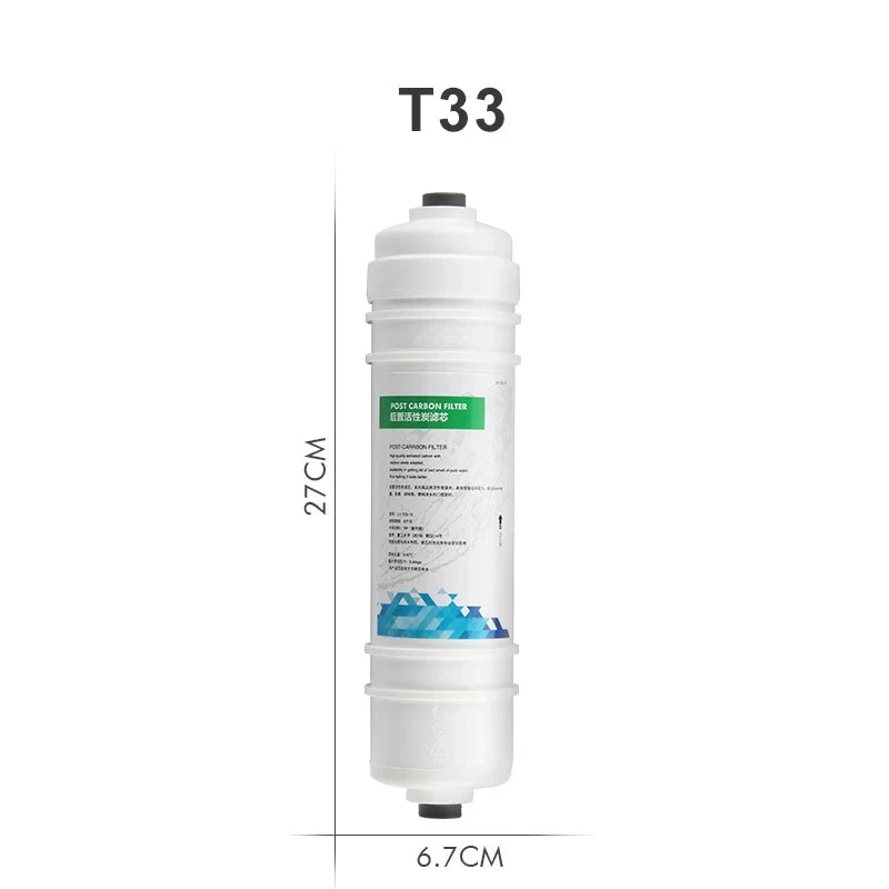Waternoble 10 Inch Water Filter Replacement PP Cotton & T33 Activated Carbon Filter Chlorine Removal Water Purification System