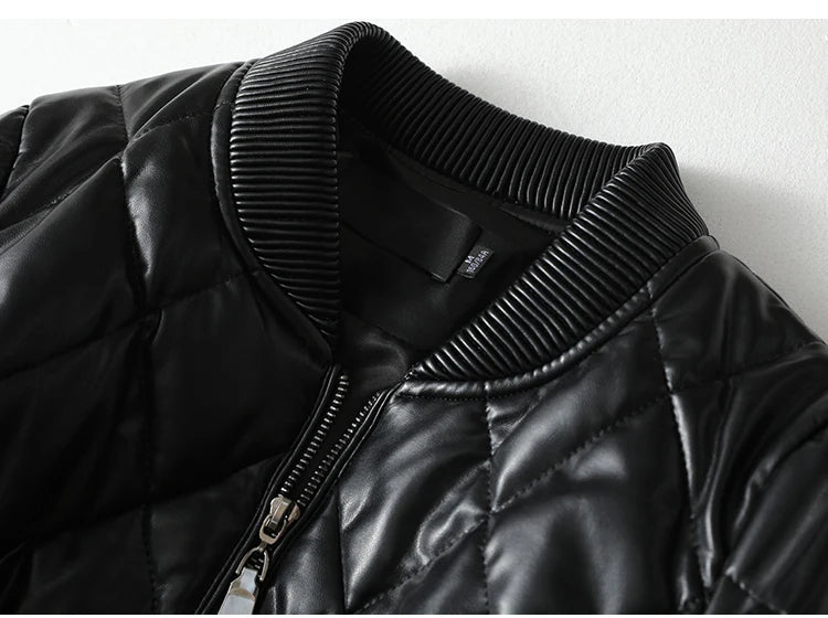 Julypalette 90% White Duck Down Real Sheepskin Jackets Black Casual Women Winter Zipper Lambskin Leather Warm Coats Size M-5XL