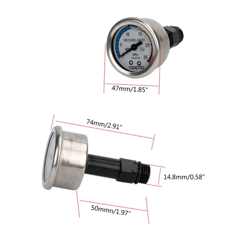 Universal Cleaning Machine Fittings High Pressure Washer Pressure Gauge 0-25Mpa