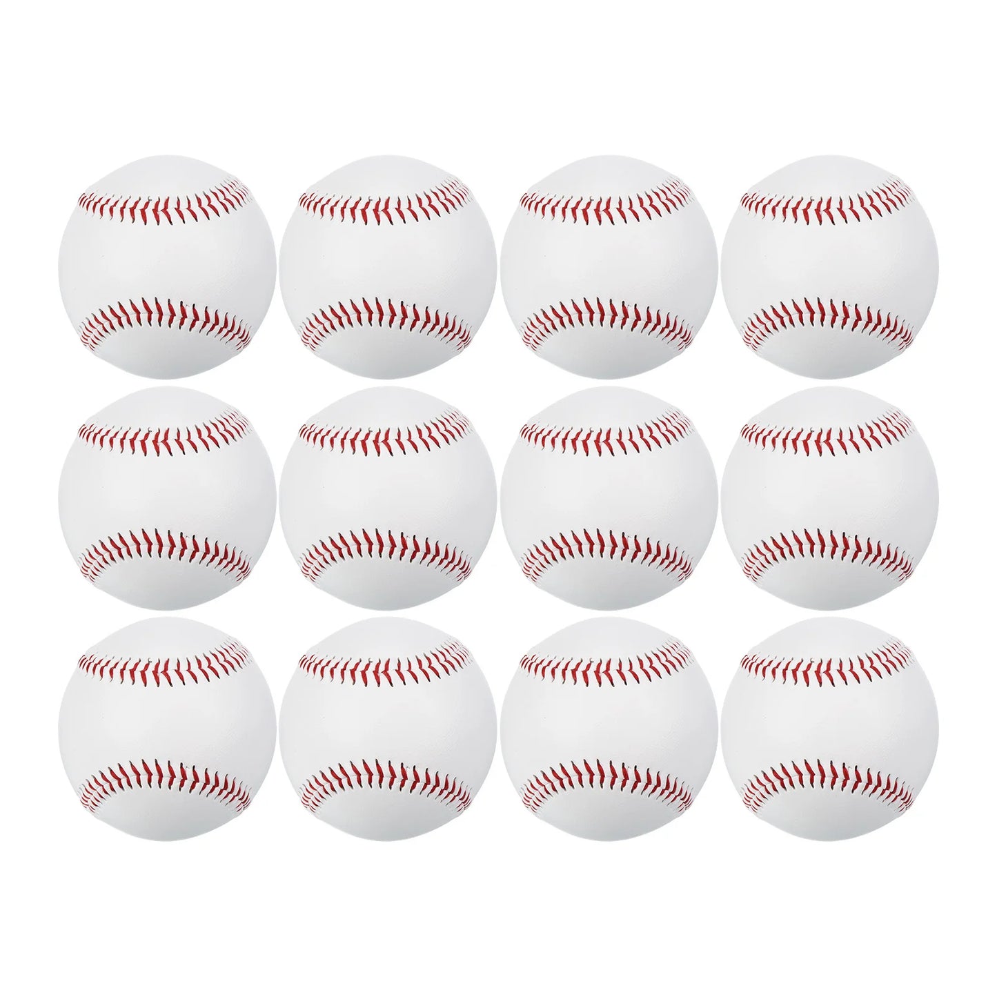 3/6/12pcs Baseball Hard Baseballs Bulk Standard Size Adult Leather Practice Training Baseball Unmarked Baseballs for Pitching 9"