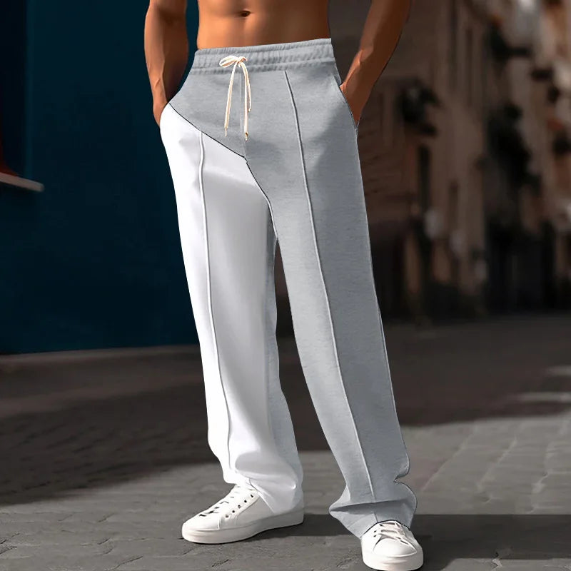 New Men's Luxury Jogging Pants Men's Plus Size Men's Straight Leg Color Blocked Casual Pants Loose and Versatile Elastic Pants