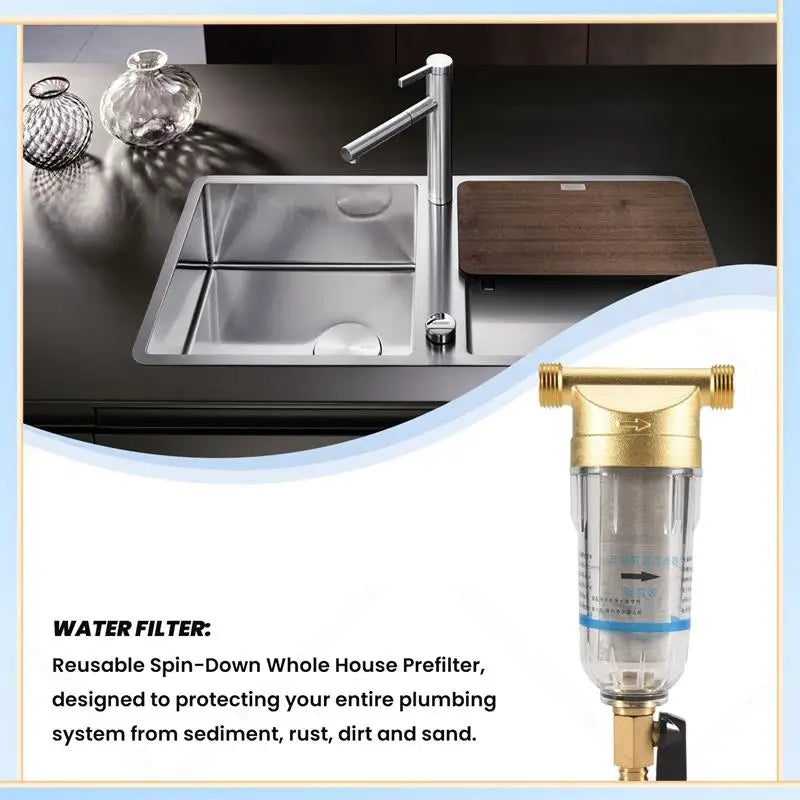 -A60I Spin Down Sediment Filter Reusable Whole House Sediment Water Pre Filter 40-60 Micrometre Whole House Water Filter