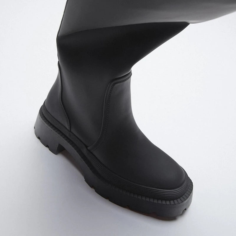 Women Long Boots Autumn Winter Knee High Boots Fashion Shoes Female Footwear Thigh High Boots Leather Knee-High Motorcycle Boots