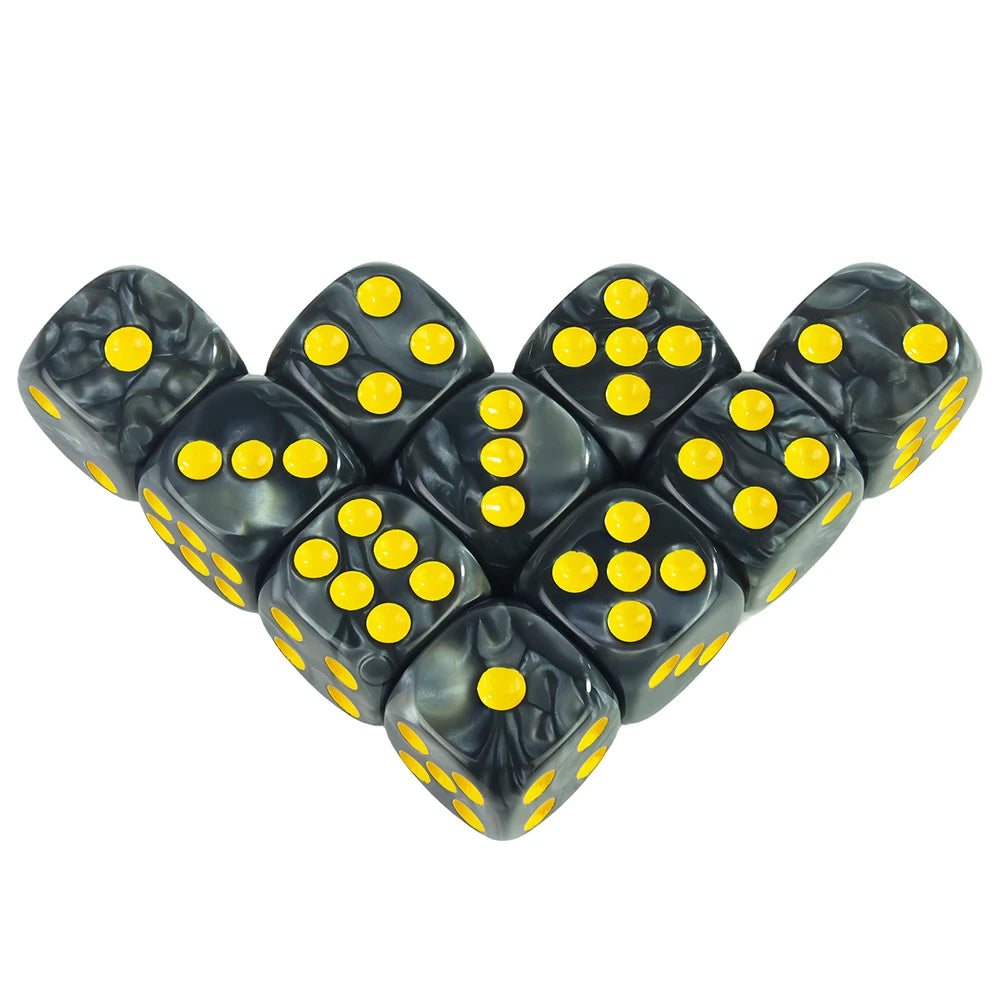 Marble Effect D6 Dice 10pcs 16mm Board Game Dice for Club Party DND RPG Board Game Bar Table Accessories