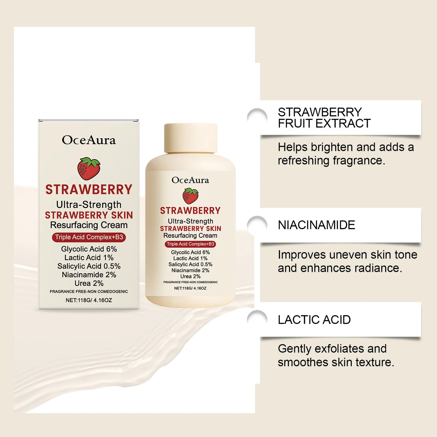 Winter Skincare Cream for Dry Flaky Skin Moisturizer with Strawberry Soothing Redness and Chapped Skin Care Barrier Protection