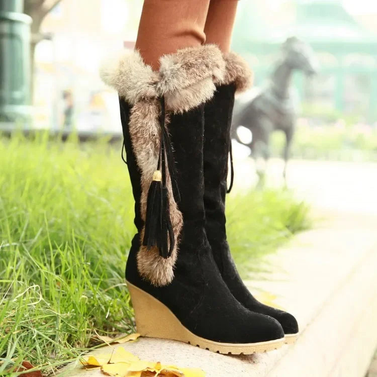 2024 New Wedge Long Women Boots Australia Women's Shoes Platform Plush Winter Footwear Ladies Booties Thigh High Heels High Sexy