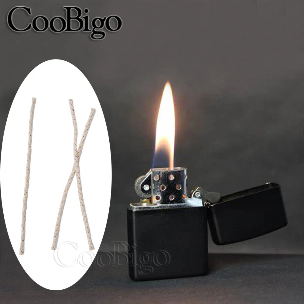100pcs/Set Replacement Copper Wire Lighter Cotton Core Wick for Zippo Petrol Lighter Kerosene Oil Lighter Accessories