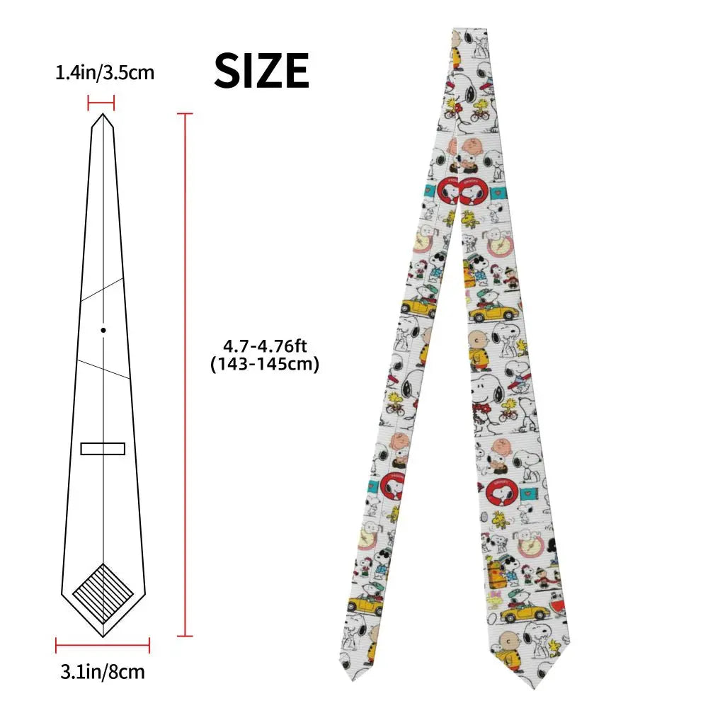 Personalized Fashion S-Snoopys Neckties Men Silk Cartoon Office Neck Tie