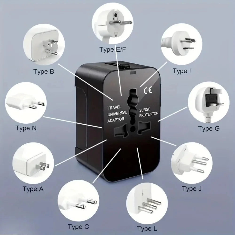 Global Conversion Plug Travel Conversion Socket Dual USB Port EU UK US AU AC Power Charger Universal Adapter Outlet Converter