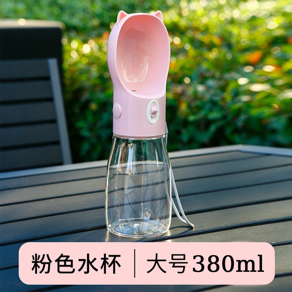 Portable Pet Drinking Bottle Dispenser Outdoor Walking Puppy Water Cup Bowls For Small Large Dogs Cat Kitten Ear Design Supplies