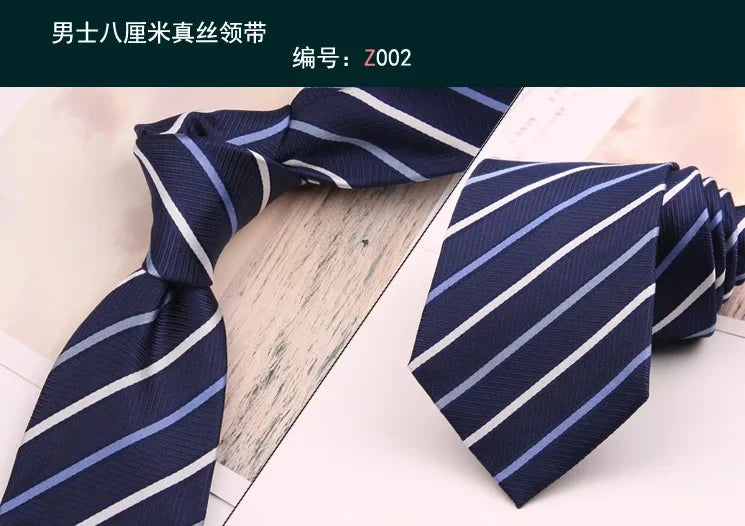 8cm Adult Silk Neckties for Mens Suits Wedding Neck Ties Retro Striped Corbatas Gravata Neckwear Gentleman Gravatas Tie