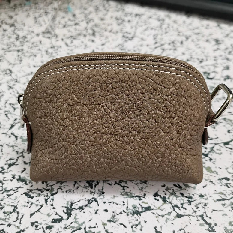 Genuine Leather Woman Coin Purse Luxury Fashion Custom Letter Pouch Mini Key Wallet Luxury Design Earphone Storage Cosmetic Bag
