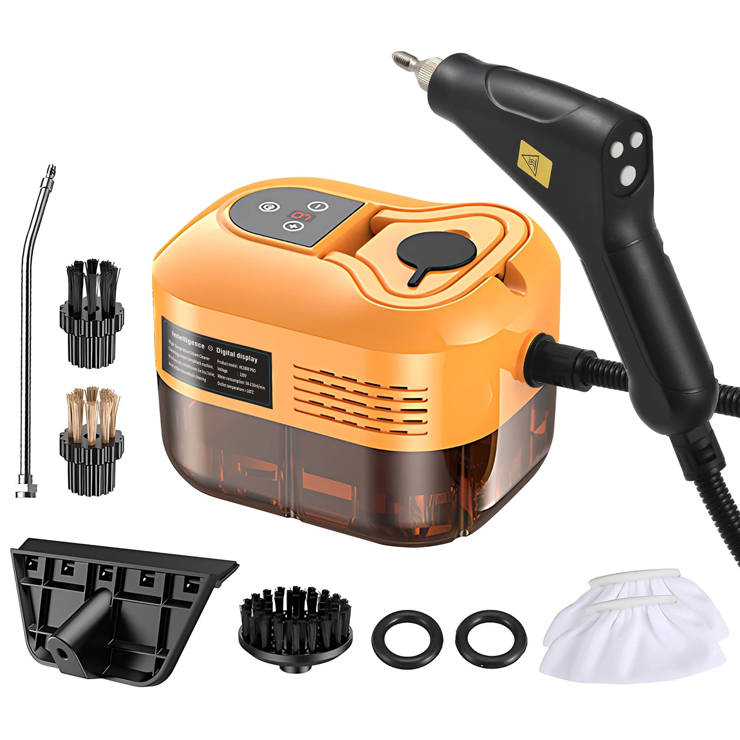 Handheld Steam Cleaner 6 Levels Adjustable 105℃/221℉ Deep Cleaning Steamer 1200ml Water Tank High Temp Steam Cleaning Machine