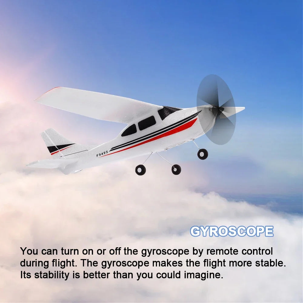 WLtoys 2.4G F949 RC Airplane Cessna 182 3D6G 3Ch Fixed Wing Plane Outdoor Drone RTF With Gyroscope RC Toy Gift for Adults