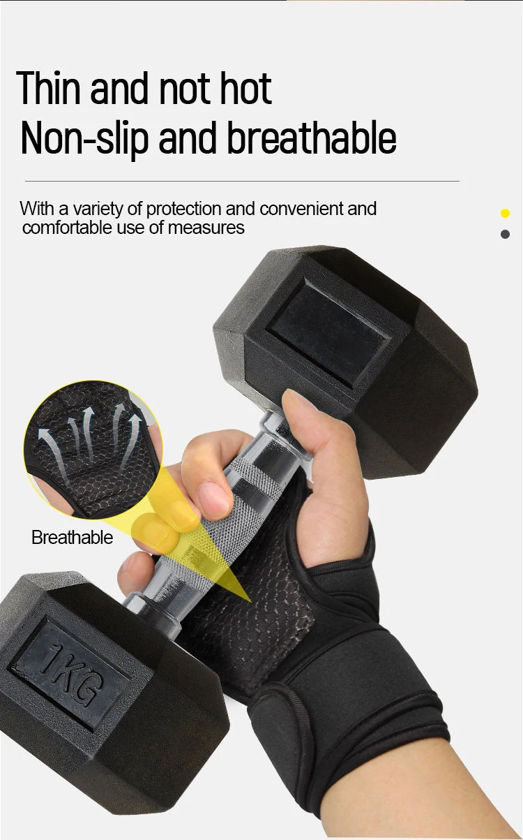 New Training Sport Gloves for Men Women Workout Gloves Fitness Body Building Weightlifting Gym Hand Wrist Palm Protector Gloves
