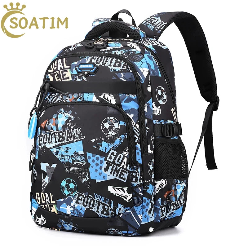Children School Backpack for Boys Schoolbag for Kids Teenage Elementary Middle Waterproof Lightweight Bookbag Daypack 3-9 Garde