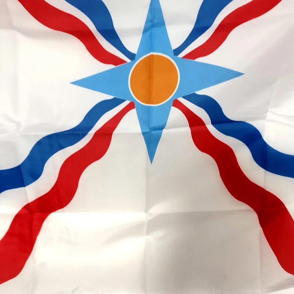 Islamic flag of the Assyria of Aramean-Syriac, chalk, 90x150cm, polyester hanging for indoor and outdoor decoration