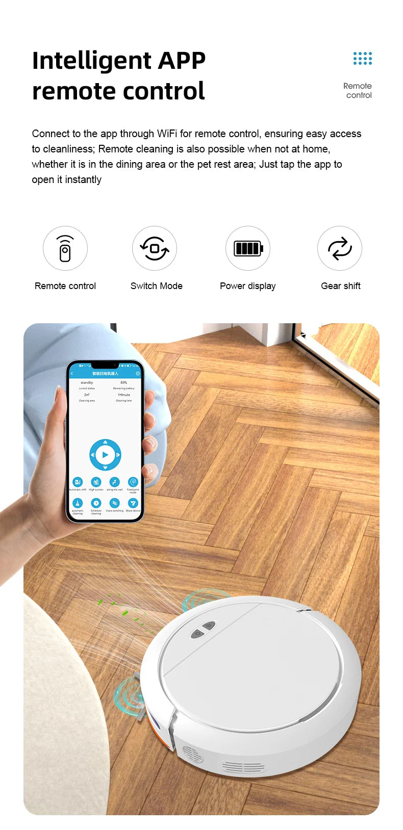 Robot Vacuum Cleaner, Fully Automatic Sweeping, Suction and Mopping Machine, Intelligent Three in One Lazy Vacuum Cleaner