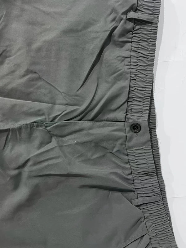 Men's Casual Fashion Pants 100% Polyester Fiber Long Trousers Comfortable Loose Fit Basic Solid Color for Daily Wear