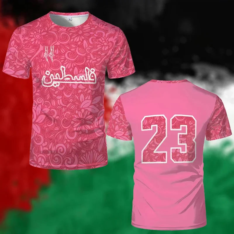 Palestine Football Jersey T Shirts Adult & Kids New Summer Digital Print Soccer Uniforms Casual Sports Palestinian Flag Gym Tops