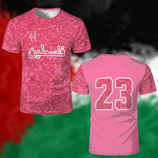 Palestine Football Jersey T Shirts Adult & Kids New Summer Digital Print Soccer Uniforms Casual Sports Palestinian Flag Gym Tops