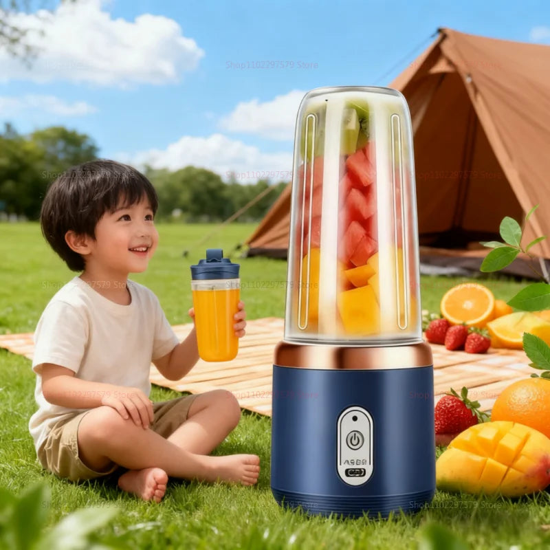 40W Portable Blender Cup with Sharp Blades 1500mAh Battery Double Cups Juicer for Smoothie Juice Shakes Travel Picnic Home Use