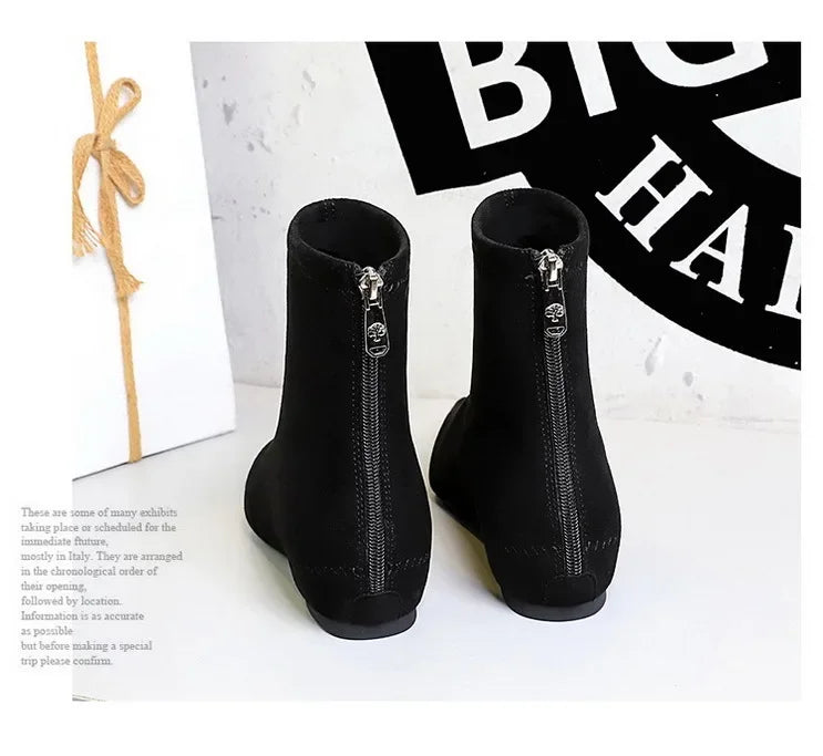 Women Red Pointed Toe Suede Ankle Boots Elegant Woman Inner Heel Short Boots 2024 Autumn Chic Office Female Keep Warm Short Boot