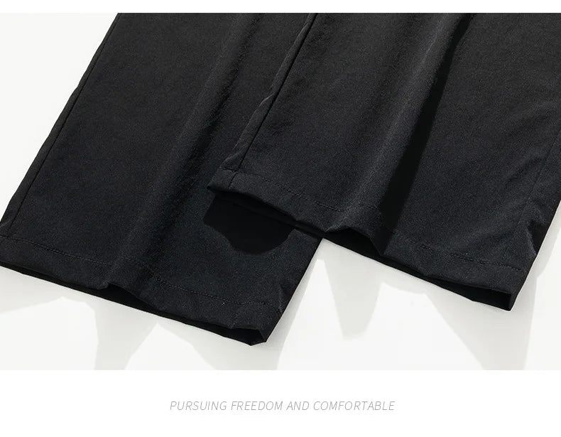 Spring Autumn Men's Clothing Drapey Wide-leg Pants, Loose Sports Pants Trendy Straight-leg Casual Trousers