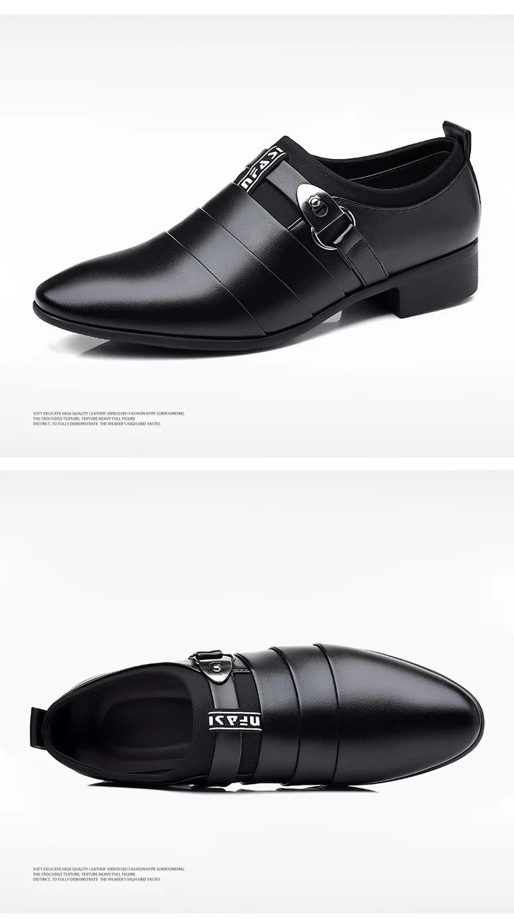 Men Dress Shoes Slip on Formal Suit Wedding Shoes for Male  Wedding Office Work Shoes Slip on Loafers Elegant Man Dress Shoes