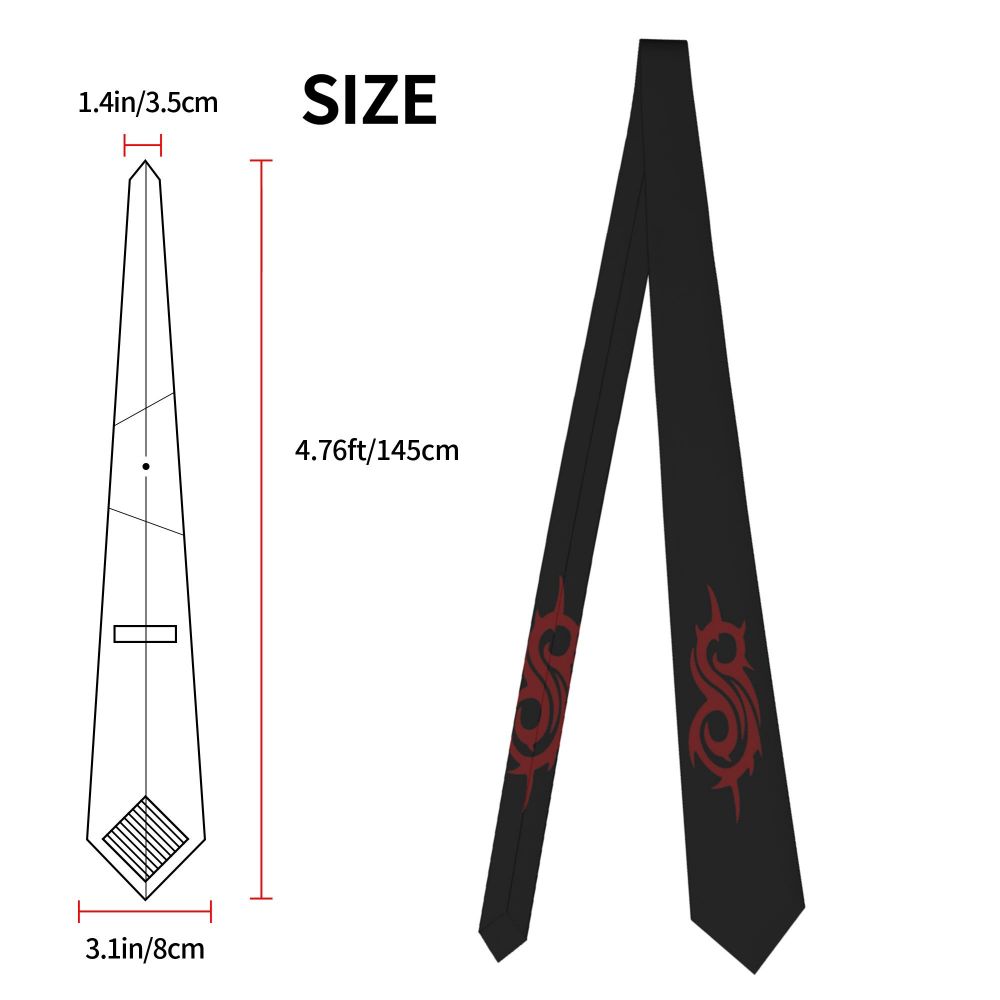 Slipknots Neckties Men's Customized Silk Heavy Metal Rock Music Gift Neck Tie for Office