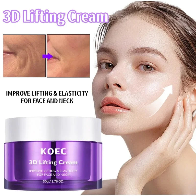 3D Face Neck Lifting Cream Deep Hydration Moisturizing Firming Improve Skin Elasticity Nourishing Facial Cream Korean Skincare