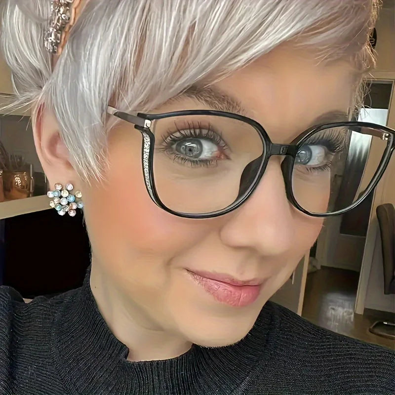 Reading Glasses Women Men Square Prescription Lenses Multifocal Eyeglasses Anti-blue Light Computer Eyewear Frames